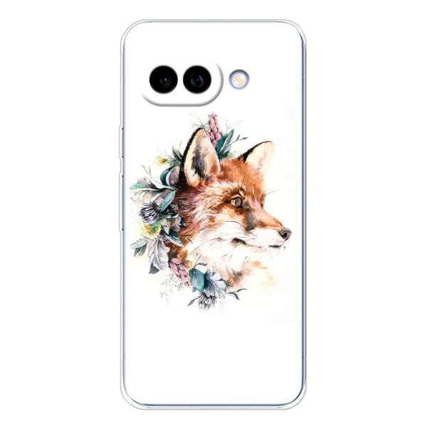 Чохол з принтом «Лиса в квітах» для Google Pixel 9A
