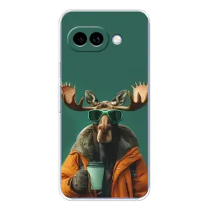 Чохол з принтом «Лось з кавою» для Google Pixel 9A