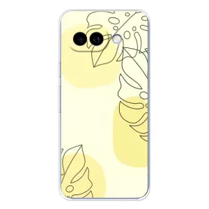 Силиконовый чехол с принтом в цветах на Google Pixel 9A (Желтая монстера арт)