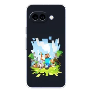 Чехол Майнкрафт на Google Pixel 9A (AlphaPrint) Minecraft (персонажи Minecraft)