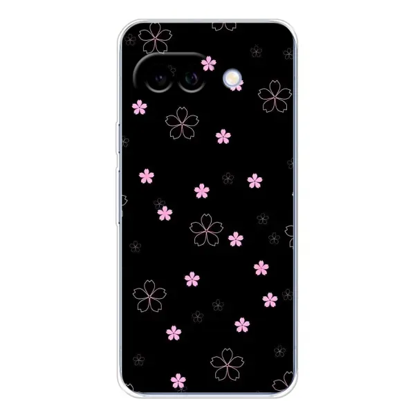 Чохол з принтом «Рожеві квіти на чорному» для Google Pixel 9A