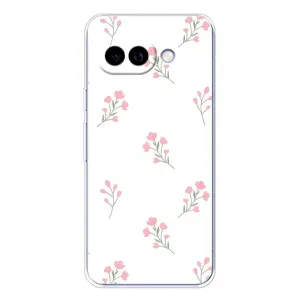 Чехол с розовым рисунком для Google Pixel 9A (Розовые цветы)
