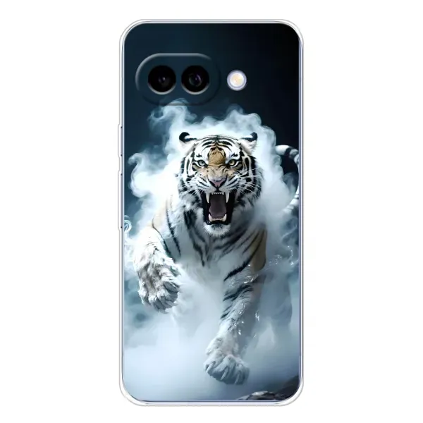 Чохол з принтом «Білий тигр у диму» для Google Pixel 9A