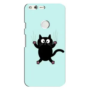 Чехол с принтом для Google Pixel XL (AlphaPrint) Модные коты (Падающий кот)