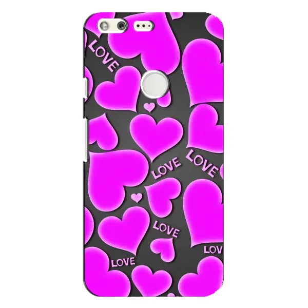 Чохол з принтом «Pink hearts» для Google Pixel XL