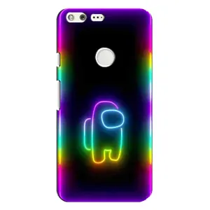 Чехол Амонг Ас для Google Pixel XL (AlphaPrint) (Яркий скин)