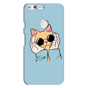 Чохол на Гугл Ґугл Пиксел з Котиками (VPrint) (Котик в окулярах)