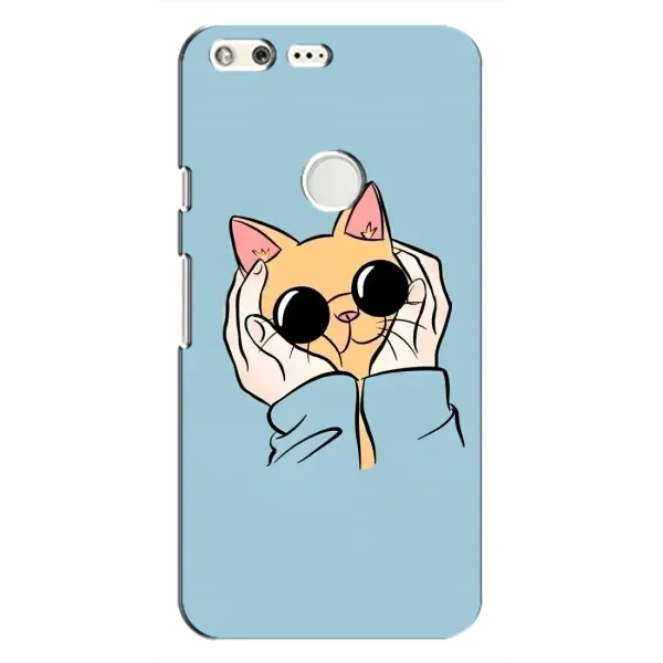 Чохол з принтом «Котик в окулярах» для Google Pixel