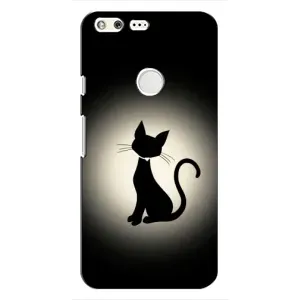 Чохол з принтом для Google Pixel (AlphaPrint) Модні коти (Силует котика)