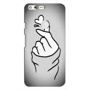Чохол з принтом для Google Pixel (AlphaPrint - Знак сердечка) (Значок Love)