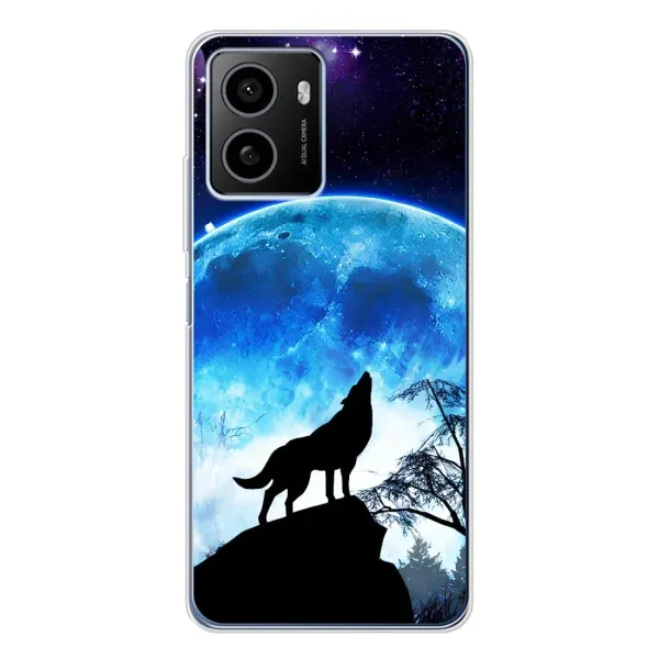 Чехол с принтом «Волк на луну» для HMD Pulse Plus