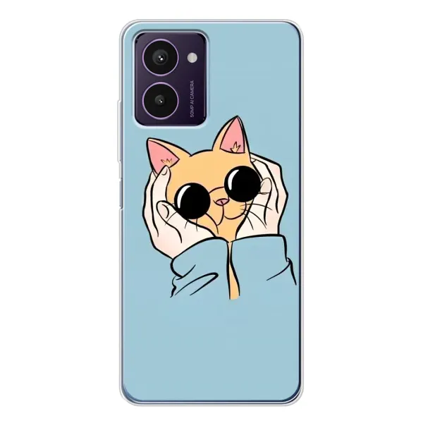 Чехол с принтом «Котик в очках» для HMD Pulse Pro