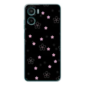 Чехол с розовым рисунком для HMD Vibe2 (Розовые цветы на черном)