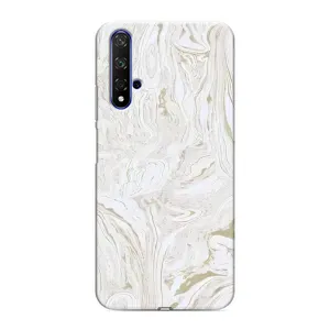 Мраморный чехол на Huawei Honor 20 (VPrint) (Белый мрамор)