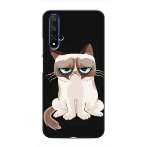 Чехол с принтом для Huawei Honor 20 (AlphaPrint) Модные коты (Грустный кот)