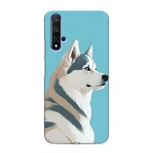 Чехол с Хаски для Huawei Honor 20 - (AlphaPrint) (Хаски арт)