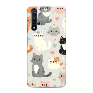 Чехол с рисунком кот на Huawei Honor 20 (Коллаж котов)