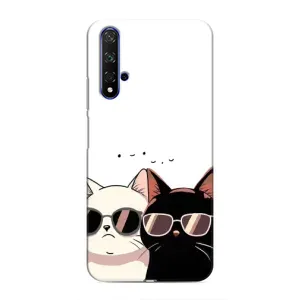 Чехол с рисунком кот на Huawei Honor 20 (Коты в очках)