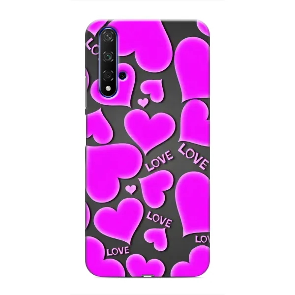 Чехол с принтом «Pink hearts» для Huawei Honor 20
