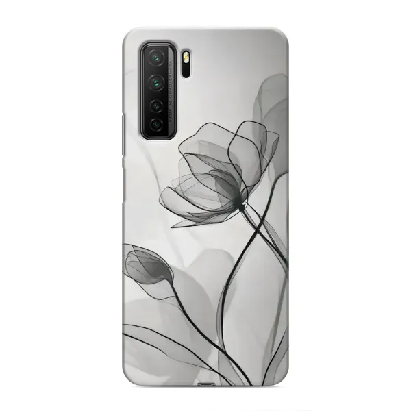 Чохол з принтом «Чорні квіти» для Honor 30s