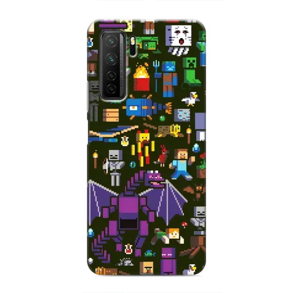 Чохол з принтом «Колаж Майнкрафт» для Honor 30s