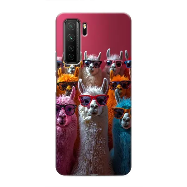Чохол з принтом «Лами в окулярах» для Honor 30s