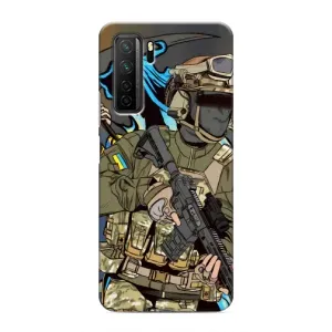 Чехлы с картинкой ЗСУ для Honor 30s (AlphaPrint) (Воїн ЗСУ)
