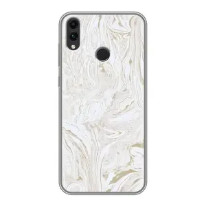Мраморный чехол на Huawei Honor 8C (VPrint) (Белый мрамор)