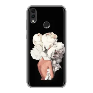 Чехлы (ART) Цветы на Huawei Honor 8C (VPrint) (Белые цветы)