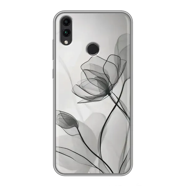 Чехол с принтом «Черные цветы» для Huawei Honor 8C