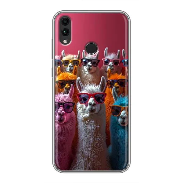 Чохол з принтом «Лами в окулярах» для Huawei Honor 8C
