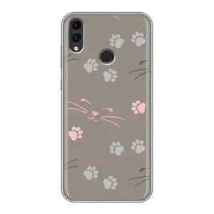 Чехол с рисунком кот на Huawei Honor 8C (Лапы и усы)