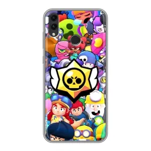 Чехол для Huawei Honor 8C Бравл Старс (VPrint) (Лого Brawl Stars)