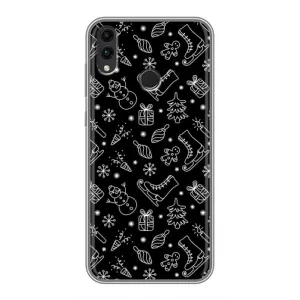 Новогодние, Праздничные Чехлы для Huawei Honor 8C - 2024 год (Новогодний фон)