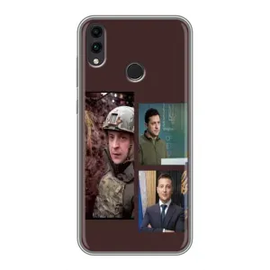 Чехол для Huawei Honor 8C (AlphaPrint - с принтом Зеленского) (Президент)