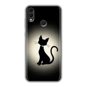 Чехол с принтом для Huawei Honor 8C (AlphaPrint) Модные коты (Силуэт котика)