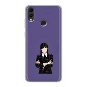 Чехлы Венсдей на Huawei Honor 8C Уэнсдей (AlphaPrint) (Уэнздей в черном)
