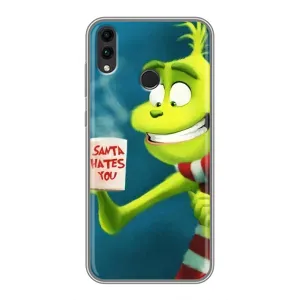 Рождественские Чехлы для Huawei Honor 8C (VPrint) (Зеленый Гринч)