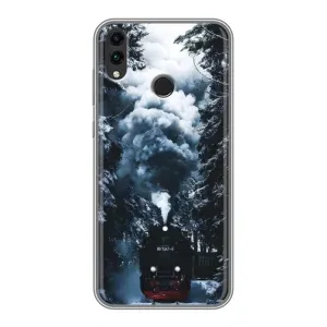 Новогодние, Праздничные Чехлы для Huawei Honor 8C - 2024 год (Зимний поезд)