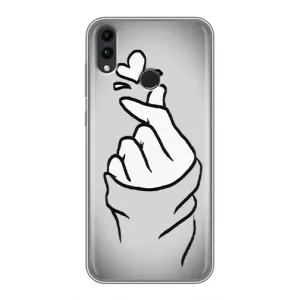 Чехол с принтом для Huawei Honor 8C (AlphaPrint - Знак сердечка) (Значок Love)