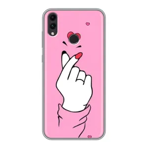 Чехол с принтом для Huawei Honor 8C (AlphaPrint - Знак сердечка) (Знак Love)