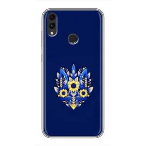 Чохли для Huawei Honor 8X Max Укр. Символіка (AlphaPrint) (Квітковий Герб)
