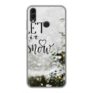 Новогодние, Праздничные Чехлы для Huawei Honor 8X Max - 2024 год (Let it snow)