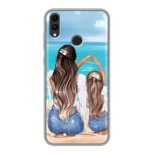 Чехол с печатью для Huawei Honor 8X Max - (Мама с ребенком) (AlphaPrint) (Мама с доченькой)