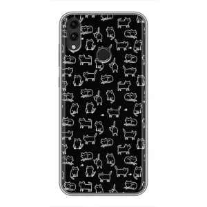 Чехол с принтом для Huawei Honor 8X Max (AlphaPrint) Модные коты (Меленькие котики)