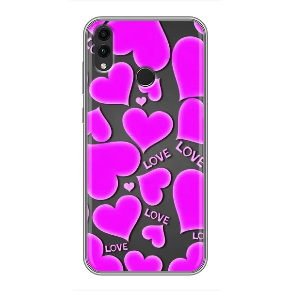 Чехол с принтом «Pink hearts» для Huawei Honor 8X Max