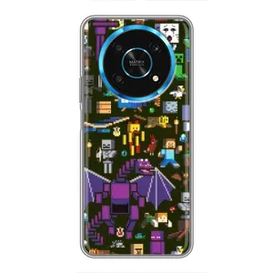 Чехол Майнкрафт на Huawei Honor Magic 5 Lite 5G (AlphaPrint) Minecraft (Коллаж Майнкрафт)