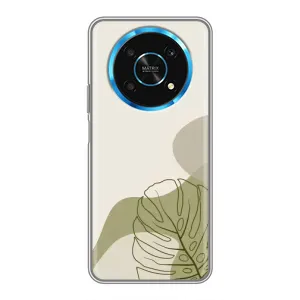 Силконовий чохол з принтом в квітах на Huawei Honor Magic 5 Lite 5G (Зелена монстера дизайн)