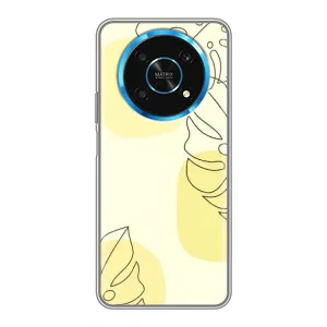 Силконовий чохол з принтом в квітах на Huawei Honor Magic 5 Lite 5G (Жовта монстера арт)