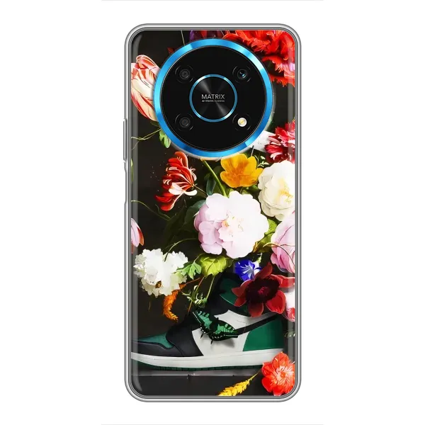 Чохол з принтом «Nike цветы» для Huawei Honor Magic 5 Lite 5G